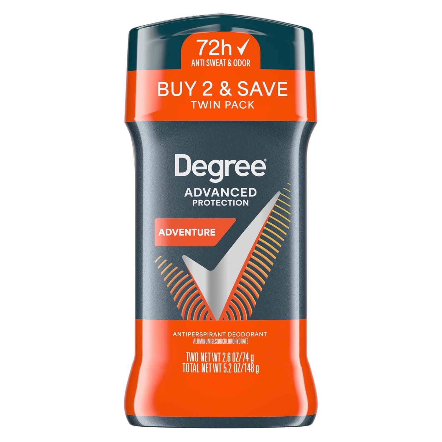 Degree Men Advanced Antiperspirant Deodorant, Adventure, 2-Pack, 2.7 oz