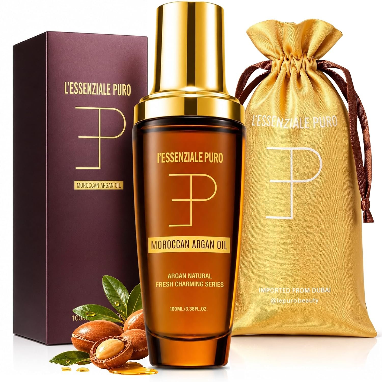 Moroccan Argan Oil for Hair and Skin — Anti-Frizz, Non-Greasy, Shine
