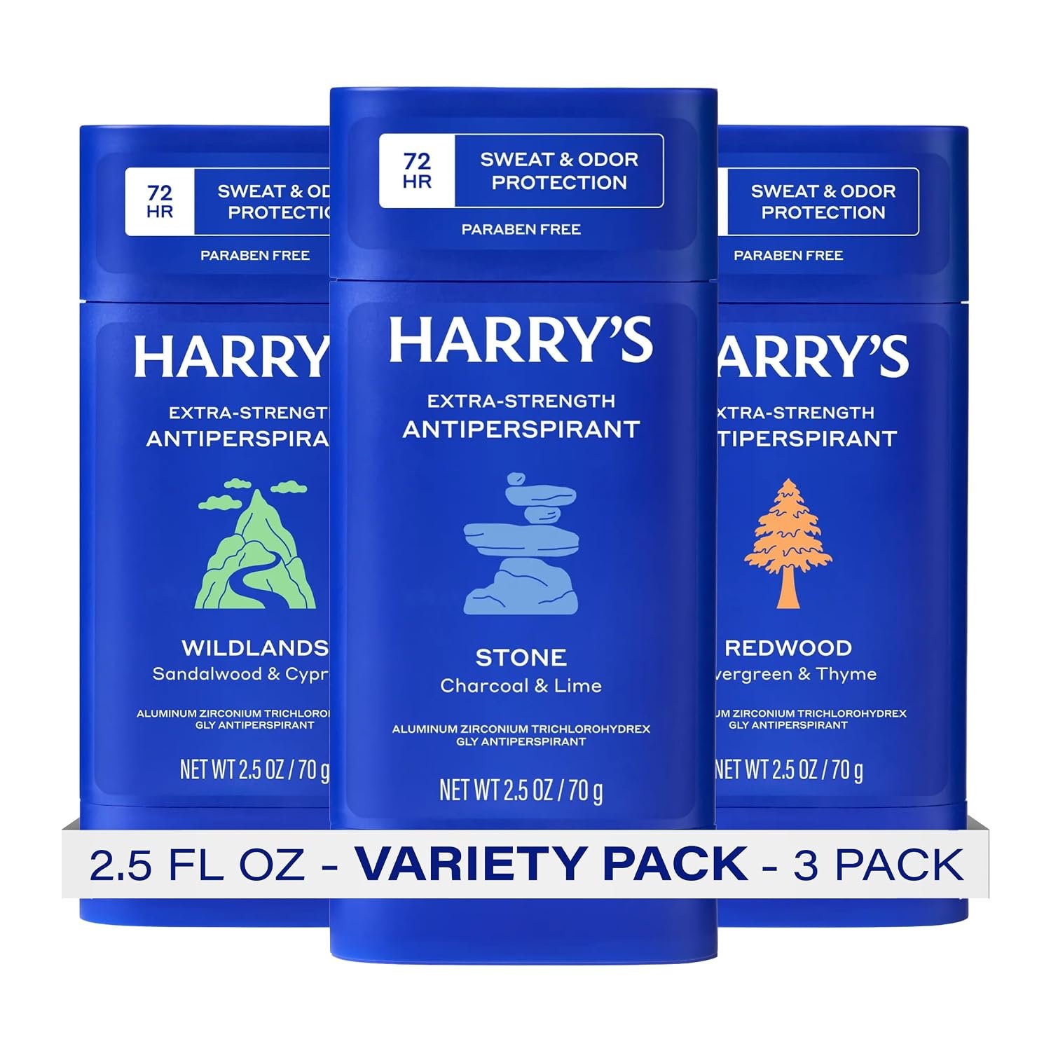 Harry’s Extra-Strength Antiperspirant Deodorant – Variety – 2.5 oz (3 Pack)