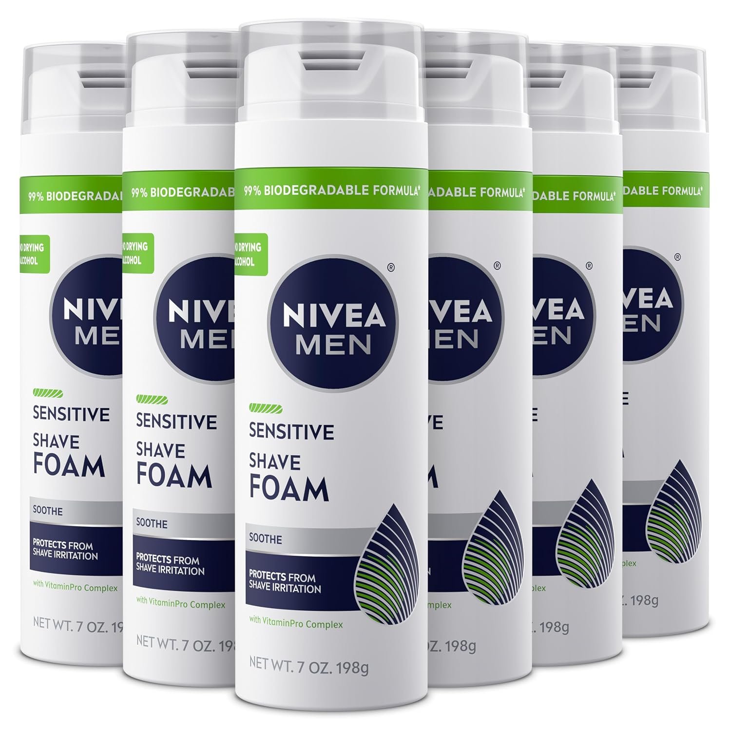 Shaving Foam for Men with Sensitive Skin, VitaminPro Complex, Cooling Sensation, Smooth Razor Glide, Dermatologically Tested