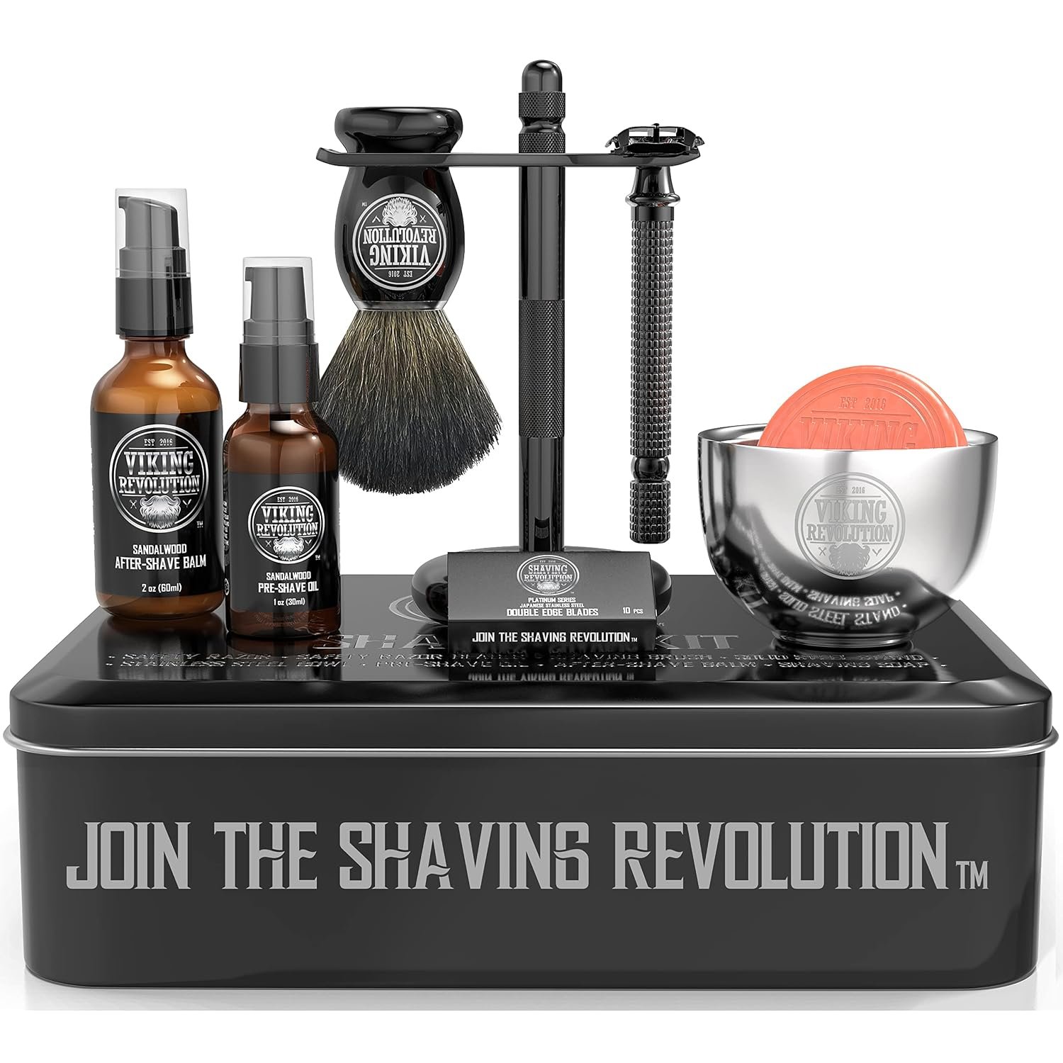 Viking Revolution Luxury Safety Razor Shaving Kit – 6 Piece Set
