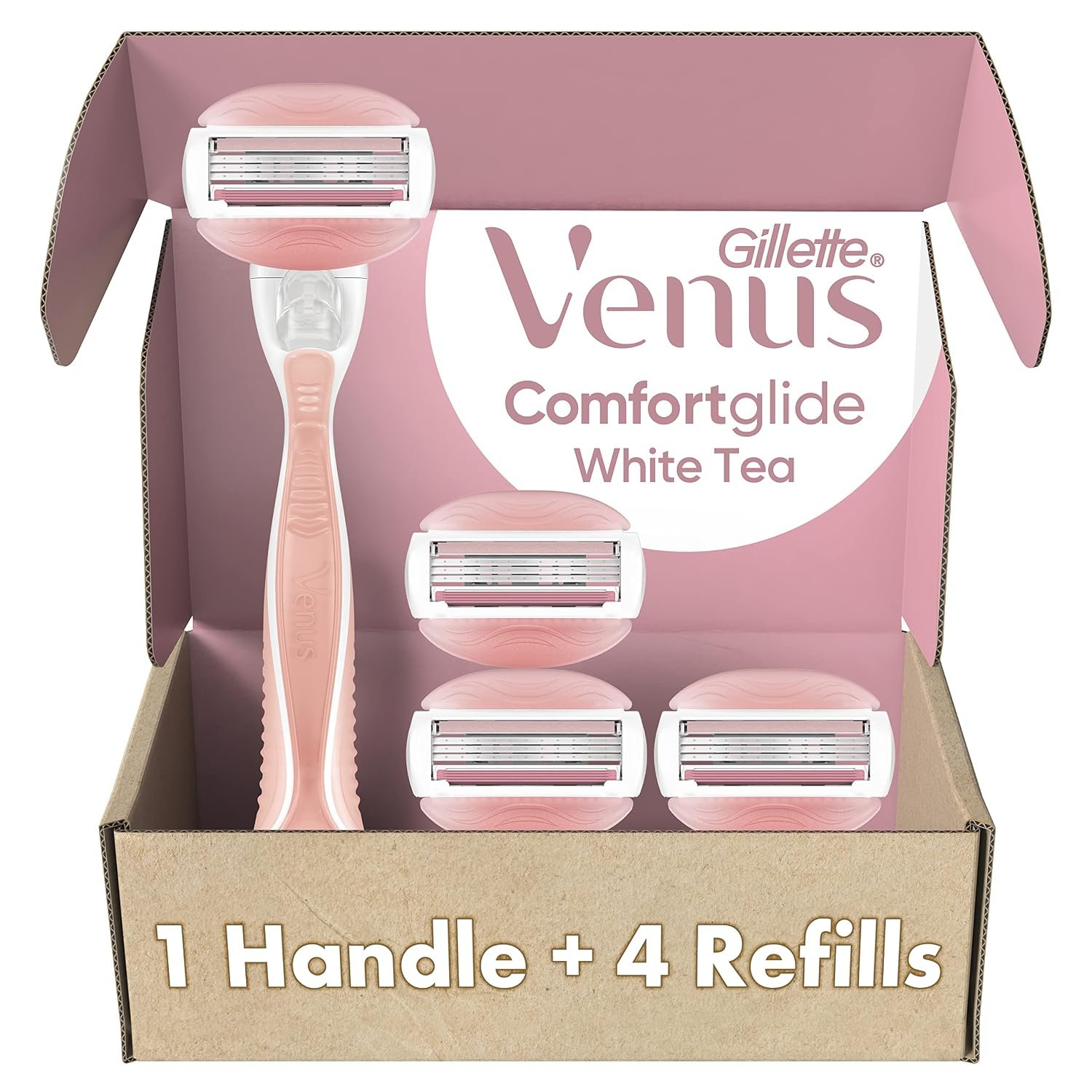 Gillette Venus ComfortGlide White Tea Women’s Razor 1 Handle + 4 Blade Refills