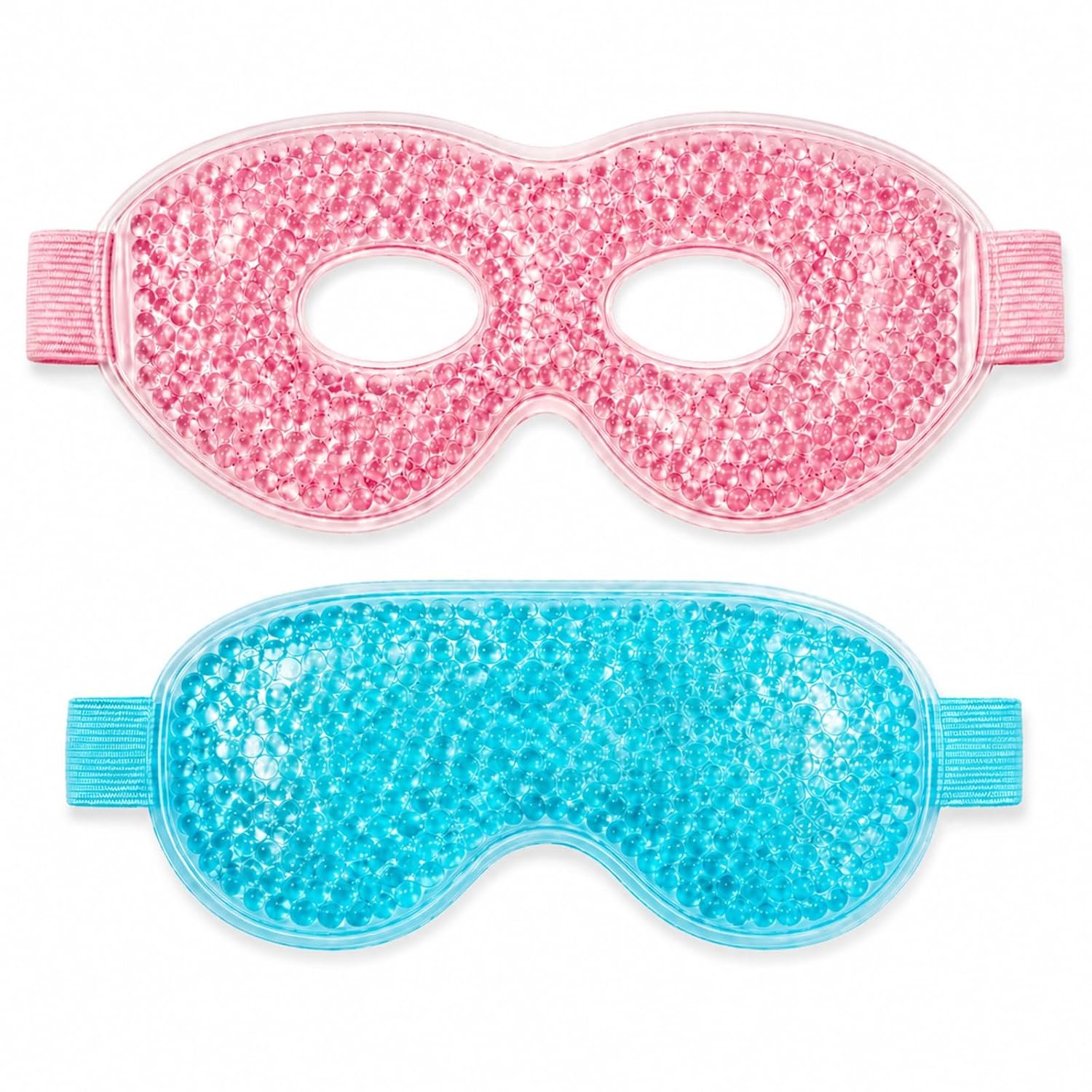 2Pack Cooling Eye Mask for Puffy Eyes, Gel Eye Mask for Cold Ice Packs After Surgery, Reusable Frozen Eye Mask for Dark Circles Migraines Relief and Allergies, Warm Compress Eye pads for Dry eyes