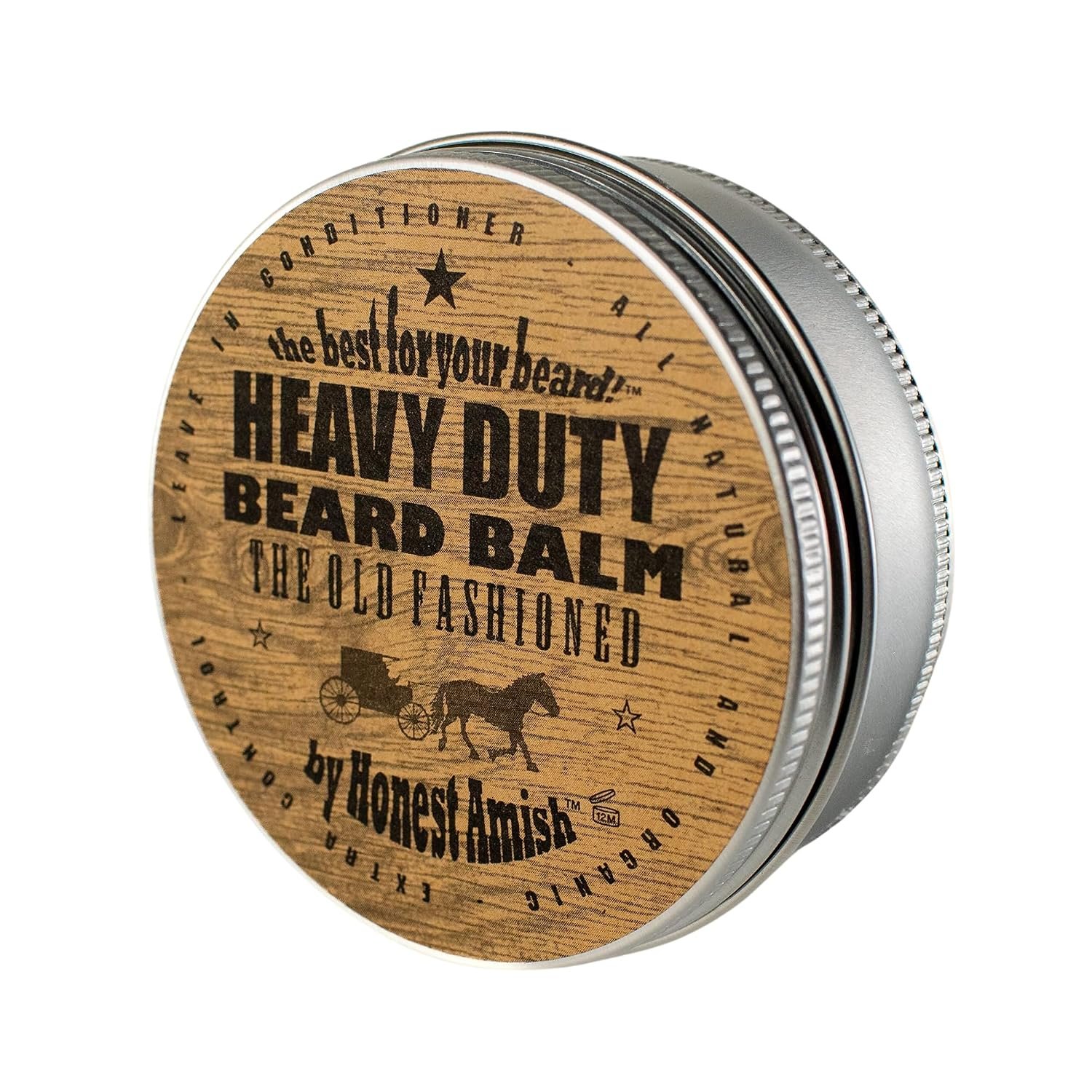 Honest Amish Heavy Duty Beard Balm for Men with Organic Shea Butter, 4 Oz