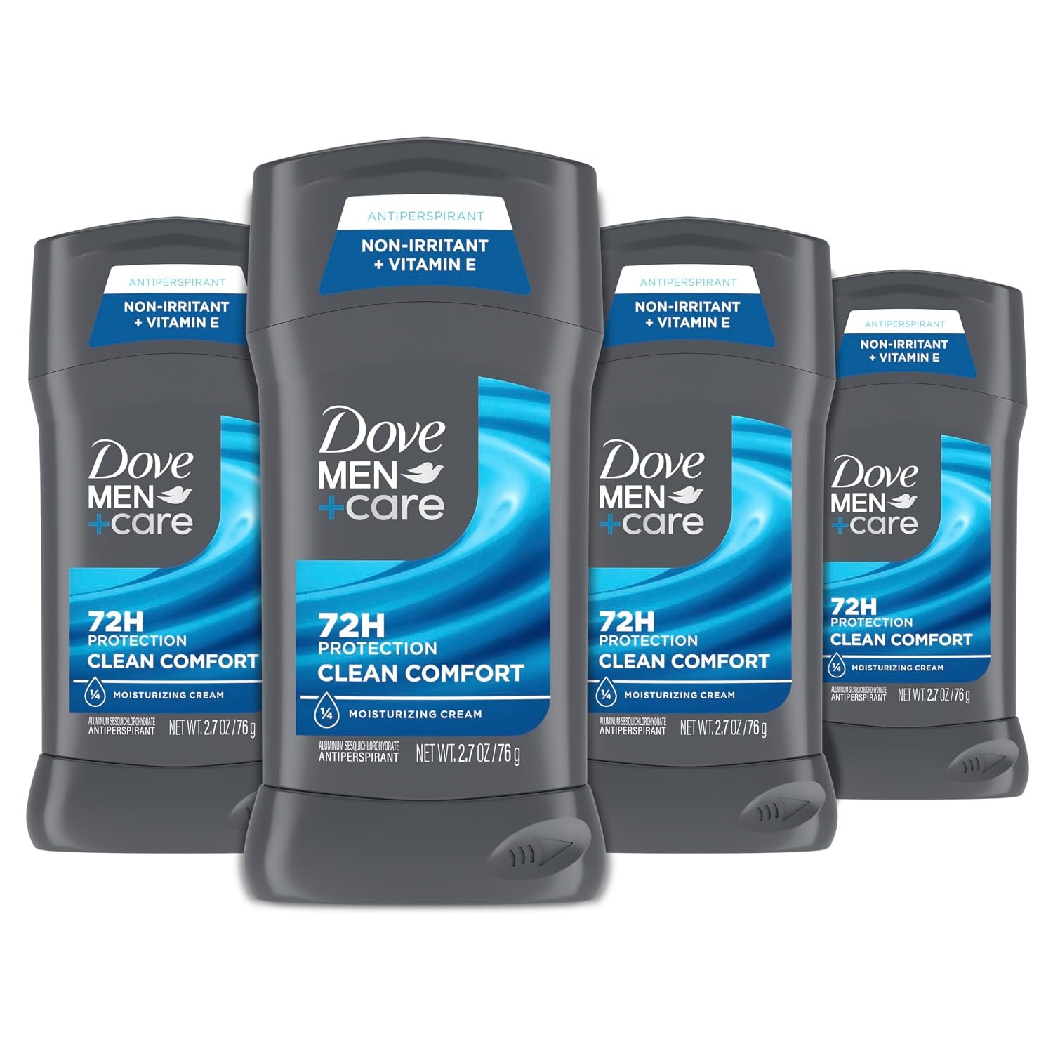 Dove Men+Care Antiperspirant Deodorant Stick Clean Comfort, 4 Count, 2.7 oz