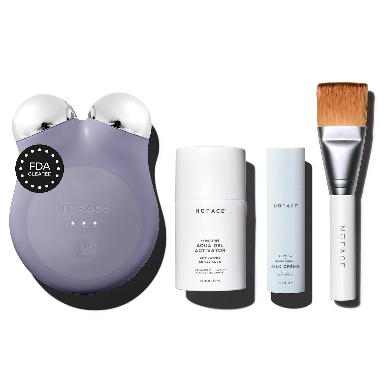 NUFACE MINI+ Facial Sculpting Tool – Microcurrent Face Massager Device for Skin Tightening, Contouring, Depuffing & Toning Cheeks, Neck & Jawline + Lymphatic Drainage & Activator Gel, Violet Dusk