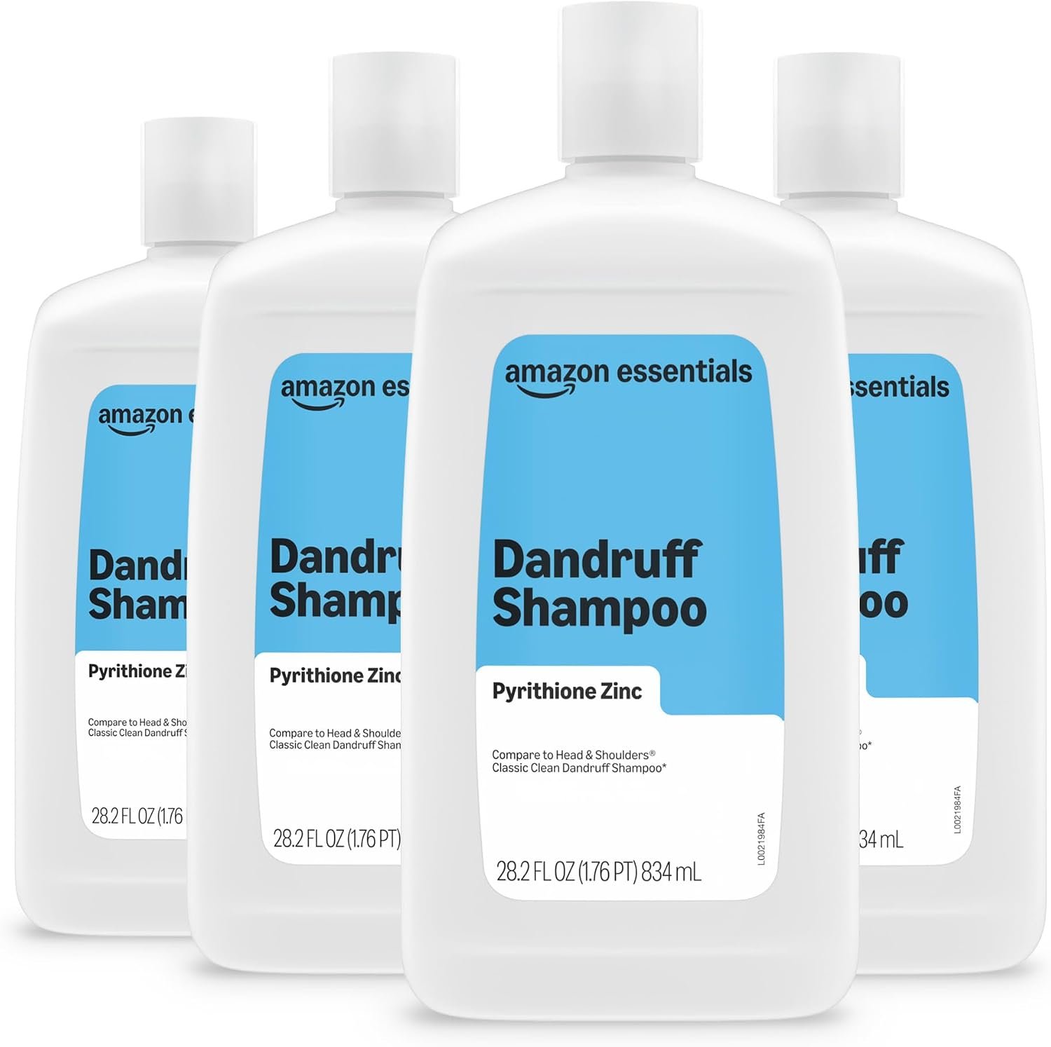 Amazon Essentials Dandruff Shampoo for Normal to Oily Hair, 28.2 Ounce (Pack of 4) (Previously Amazon Basics)