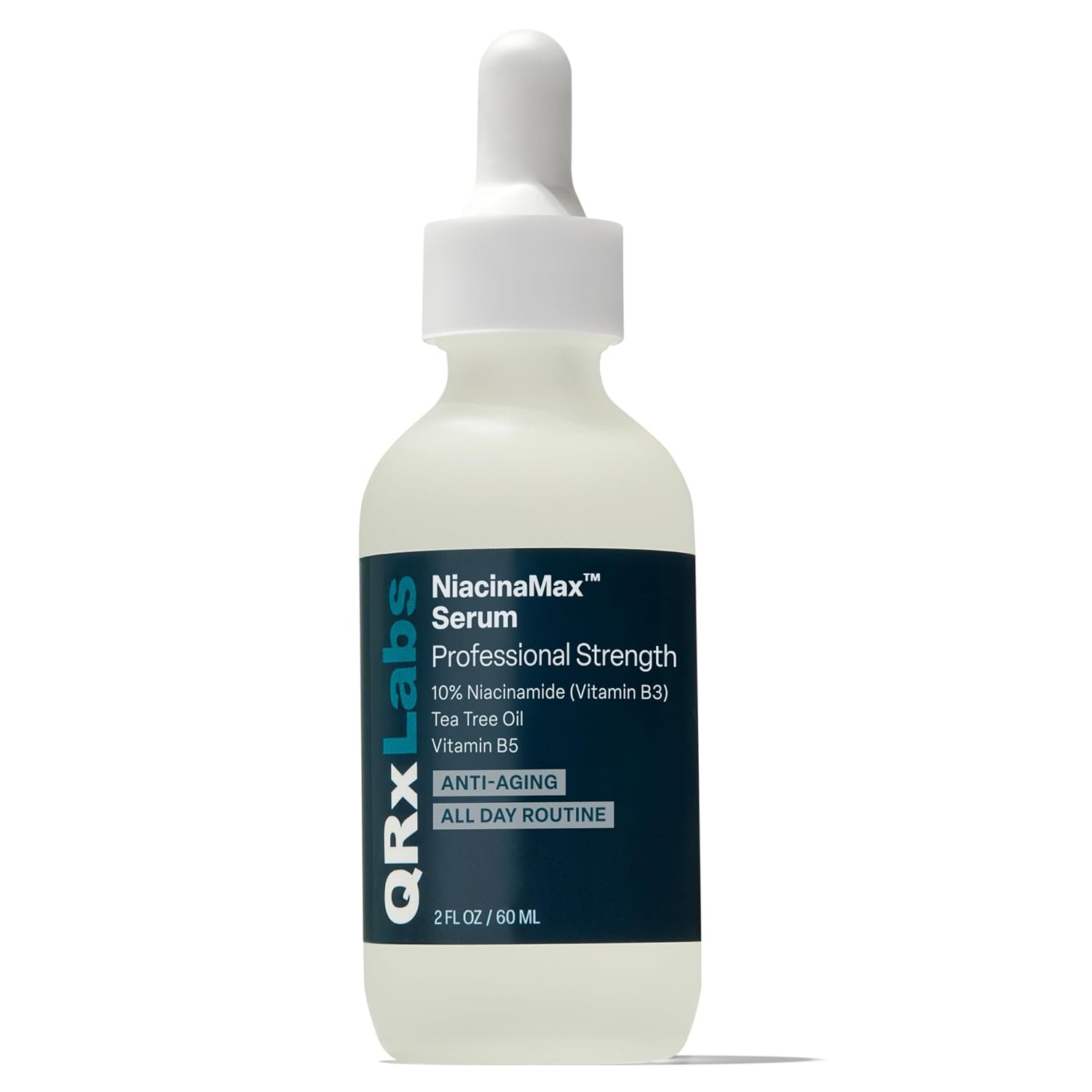 QRx Labs 10% Niacinamide Serum – Vitamin B5, Calendula, Tea Tree Oil – 2 oz