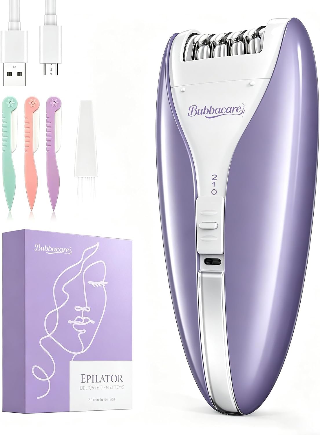 Upgrade Epilator for Women, 2 Speeds Electric Hair Remover with 32 Tweezers, Cordless Rechargeable Facial Epilator for Hair Removal on Face, Arm, Legs, Underarms, Bikini, Body