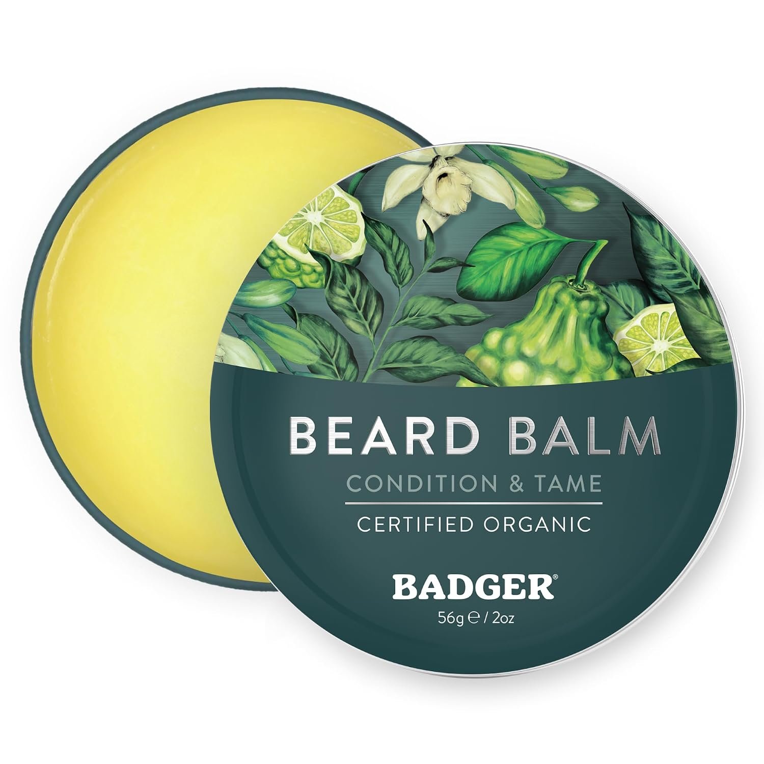 Badger Organic Beard Balm – Leave-In Conditioner, Styling & Moisturizing Treatment for Facial Hair & Mustache, 2 oz