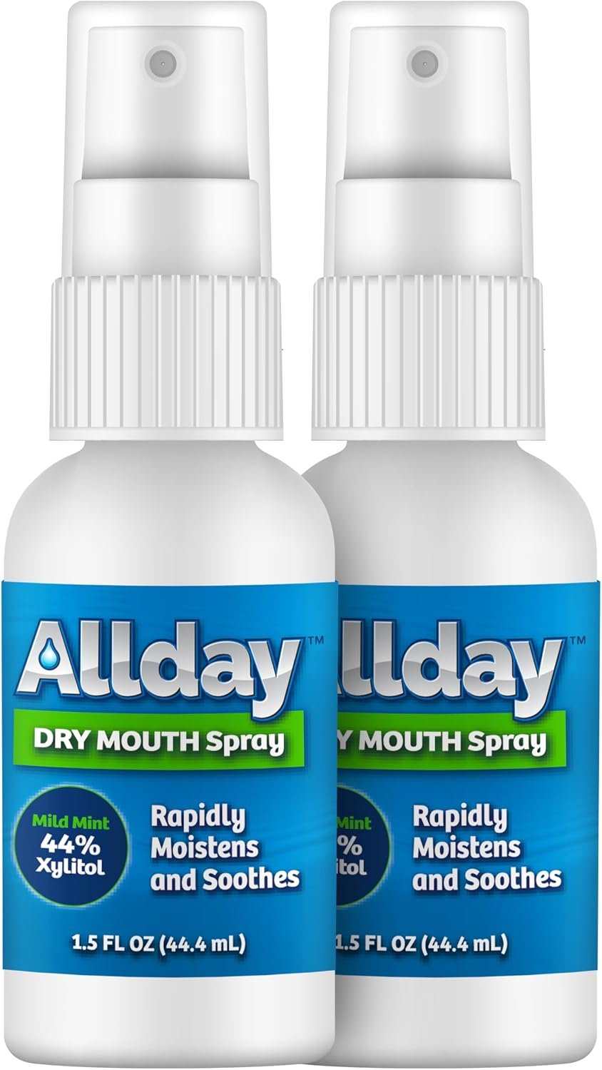 Allday Dry Mouth Spray – Maximum Strength Xylitol, Fast Acting, Non-Acidic (Pack of 2)
