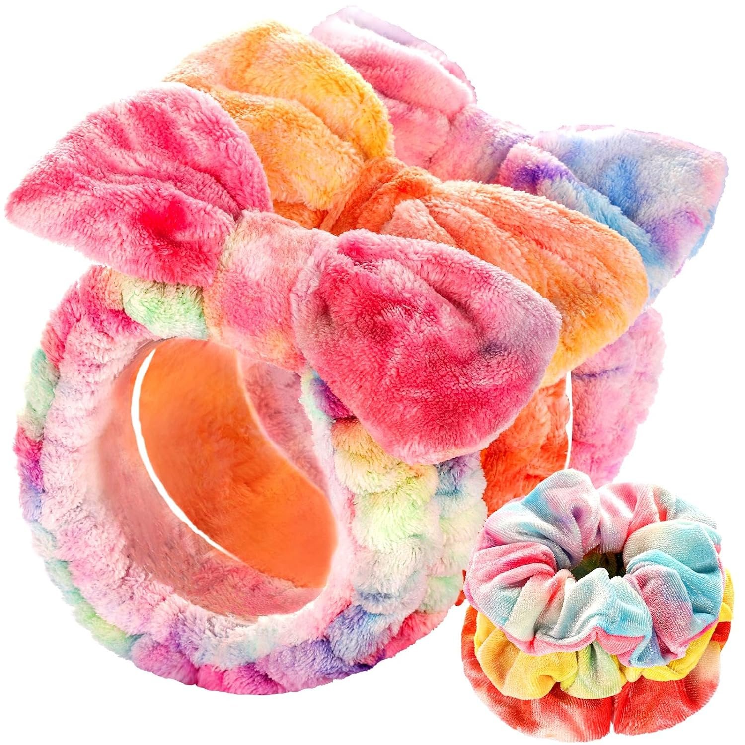 LEOBRO Spa Headband, 6pcs Makeup Headbands & Hair Ties, for Women Girls