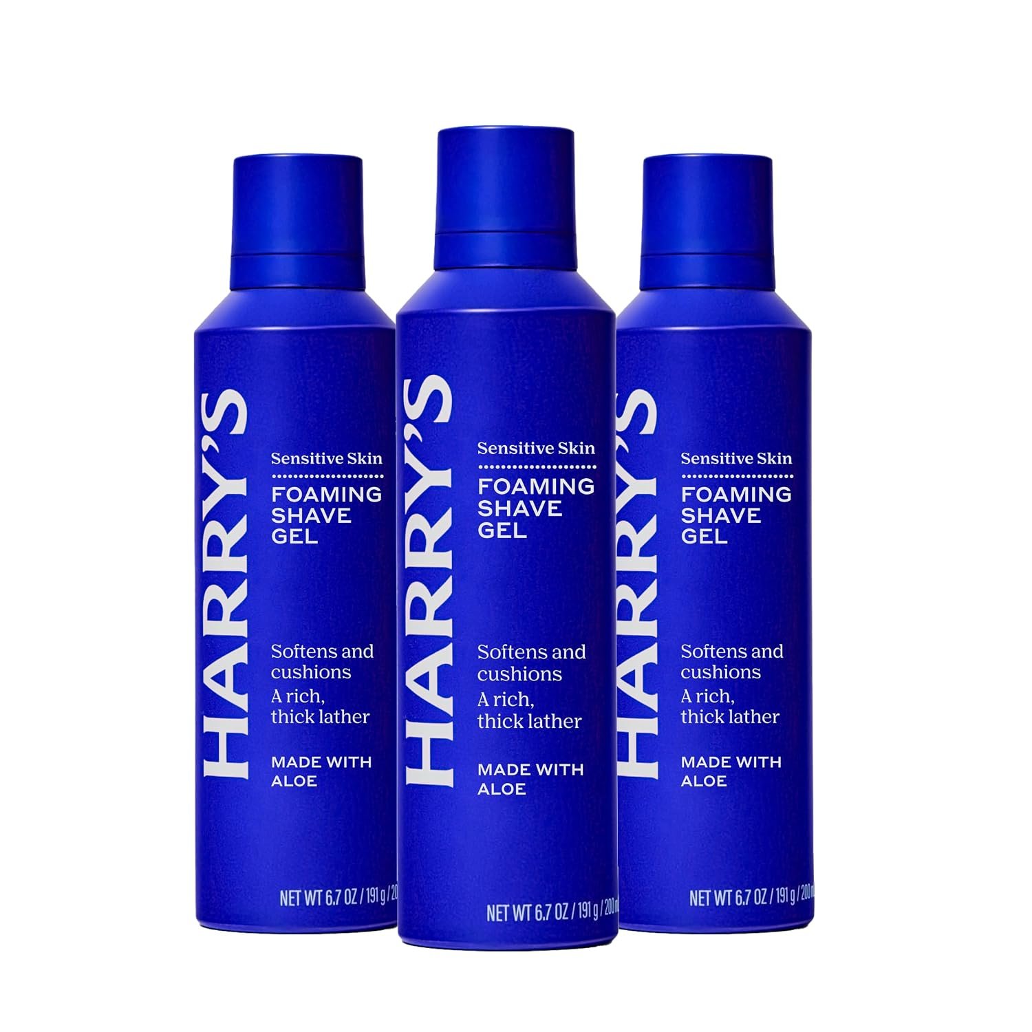 Harry’s Foaming Shave Gel for Men with Aloe – 6.7 oz (3 Pack)